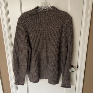 Madewell Chunky Ribbed Knit Sweater in Taupe Brown